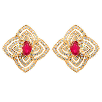 Earrings - Ruby And Diamond