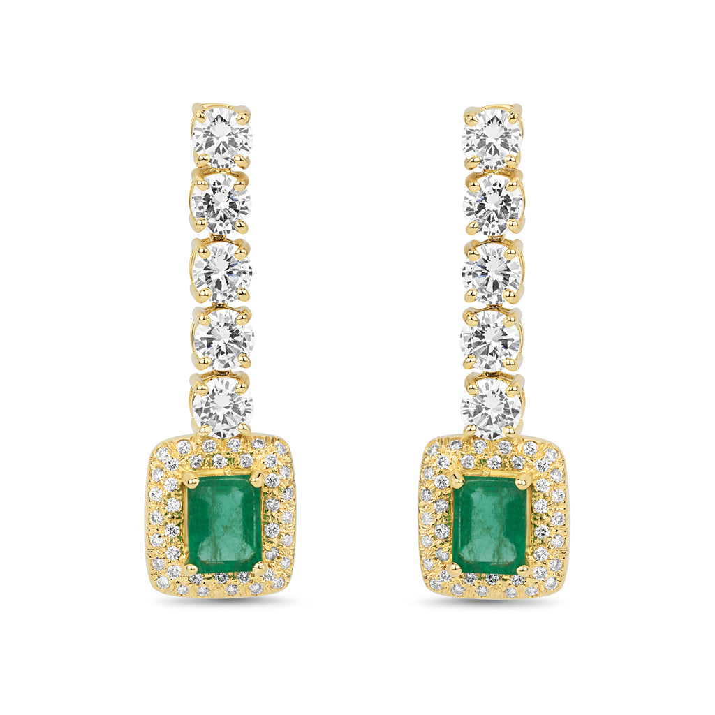 Repair - Earrings - Emerald, Cubic Zirconia & Diamond (2233C)