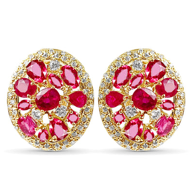 Earrings - Ruby And Diamond