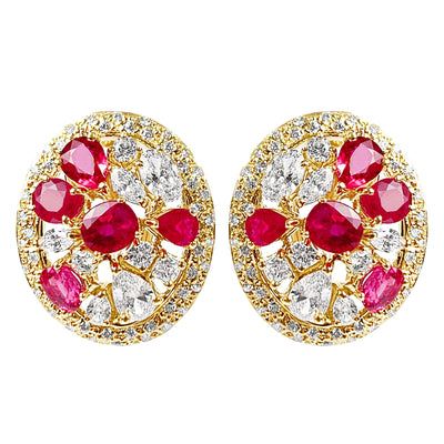 Repair - Earrings - Ruby, Diamond and Cubic Zirconia (2234B)