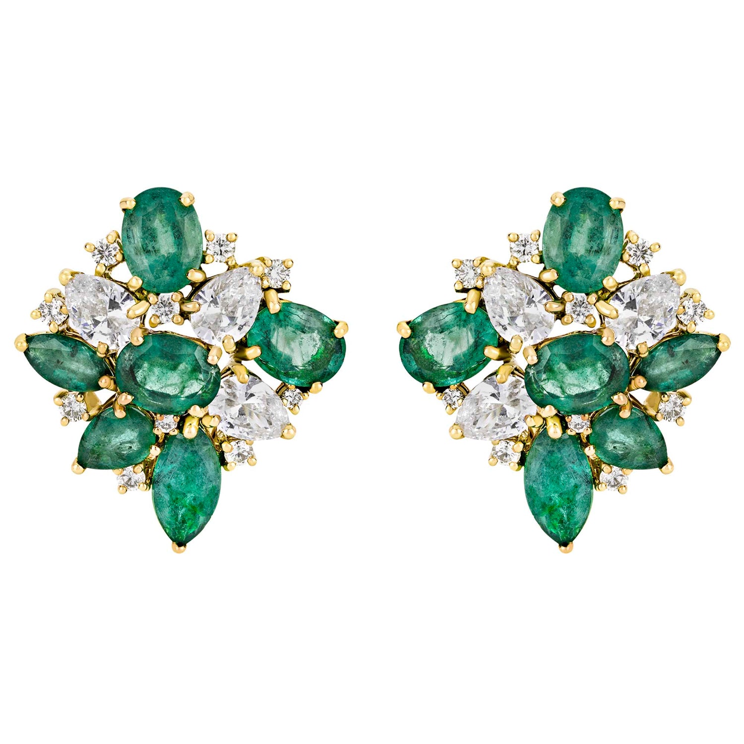Earrings - Emerald, Diamond and Crystal | Singhvi Jewels