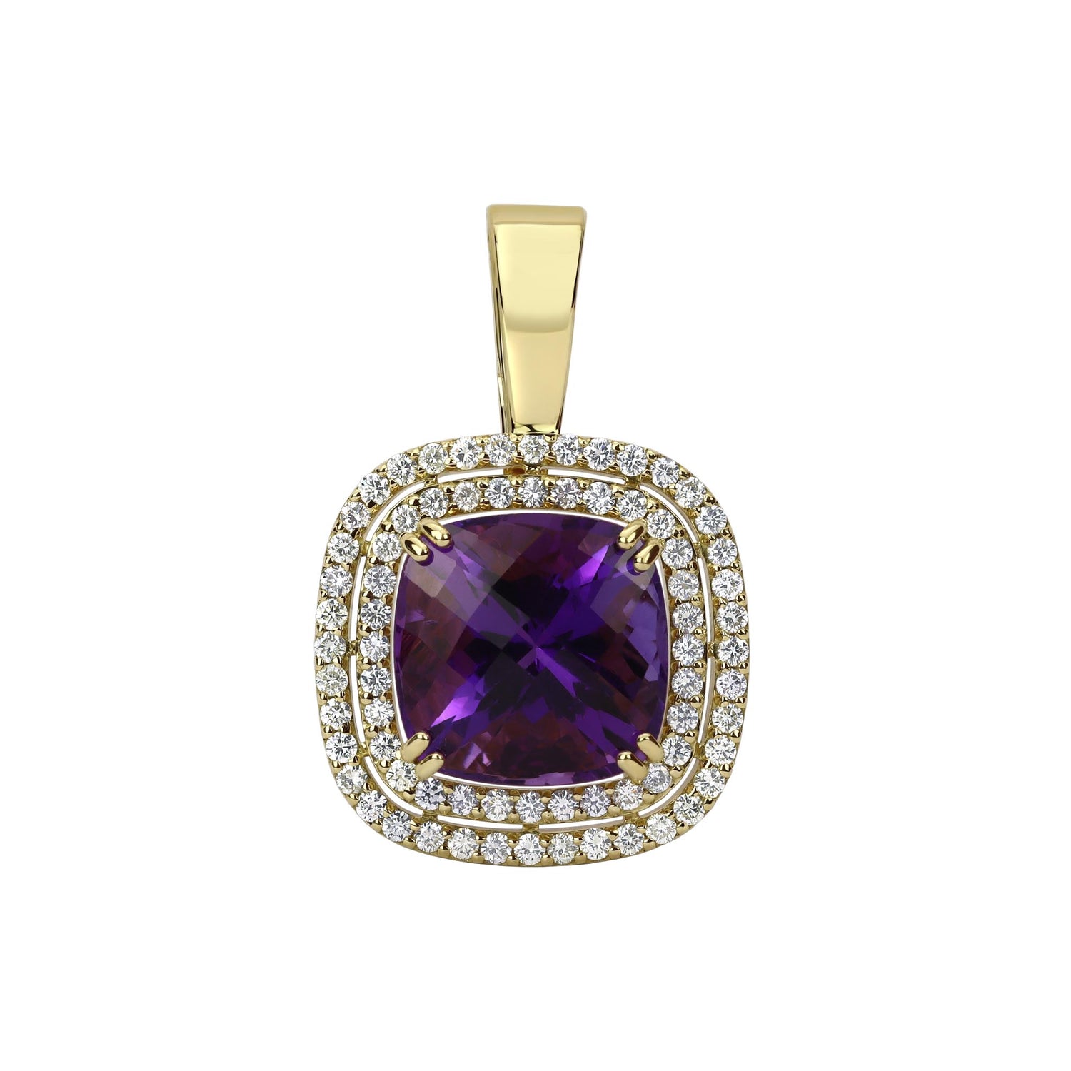 Repair - Pendant - Amethyst &amp; Diamond in 18K Gold (2284C)