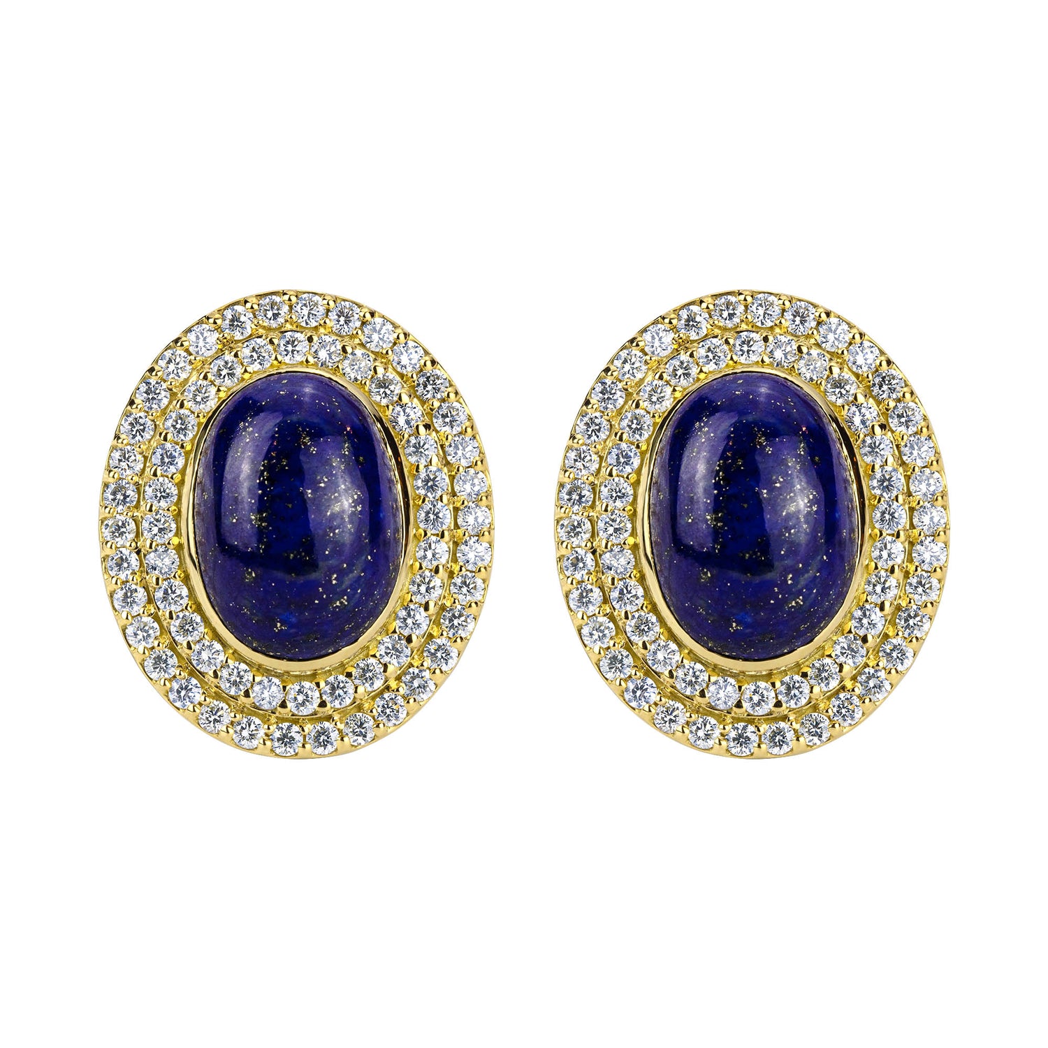 Earrings - Lapis Lazuli And Diamond (2287E) | Singhvi Jewels