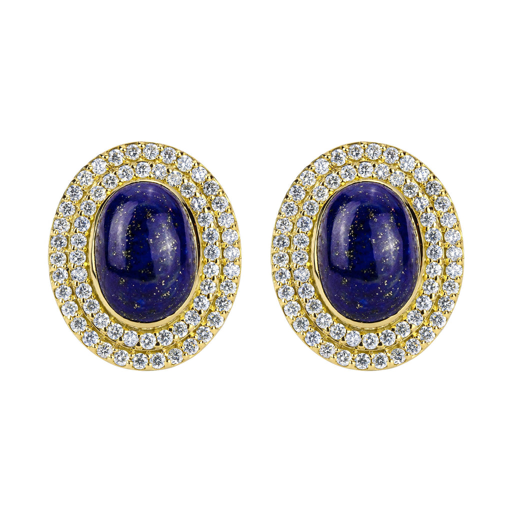 Earrings - Lapis Lazuli And Diamond