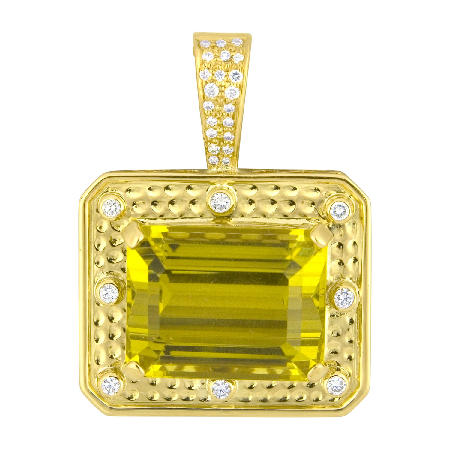 Repair - Pendant - Lemon Quartz &amp; Diamond in 18K Gold (2293B)