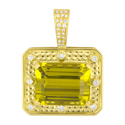 Repair - Pendant - Lemon Quartz & Diamond in 18K Gold (2293B)