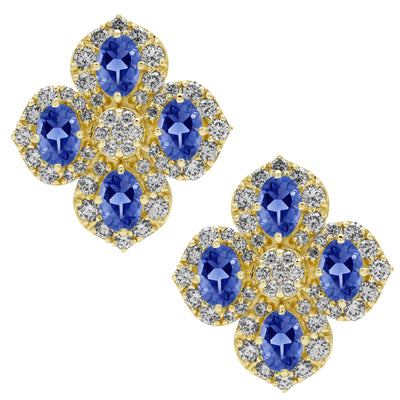Earrings - Tanzanite And Diamond (2403C)