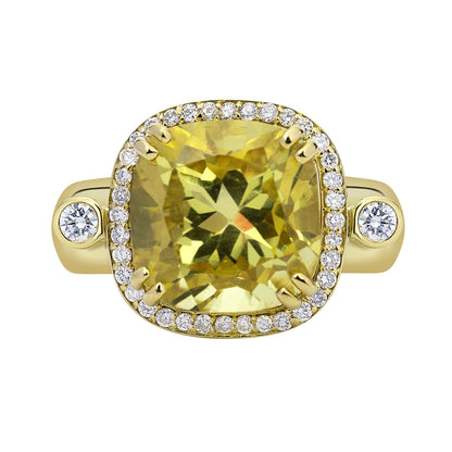 Ring - Lemon Quartz and Diamond | Singhvi Jewels