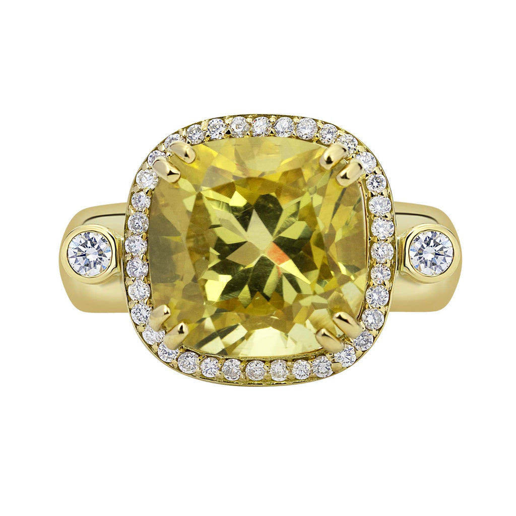 Ring - Lemon Quartz And Diamond