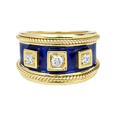 Repair - Ring - Diamond (Enamel) in 18K Gold (2329B)