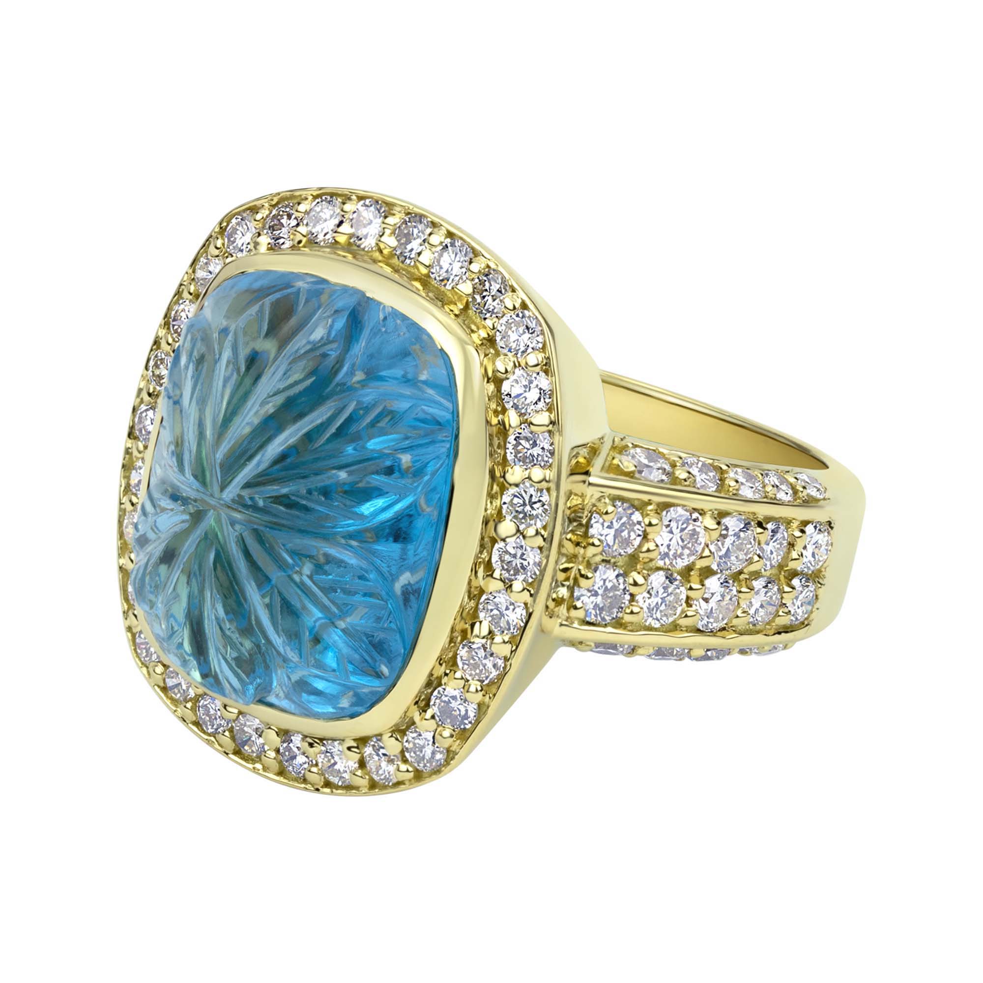 Ring - Blue Topaz And Diamond (2331B) | Singhvi Jewels