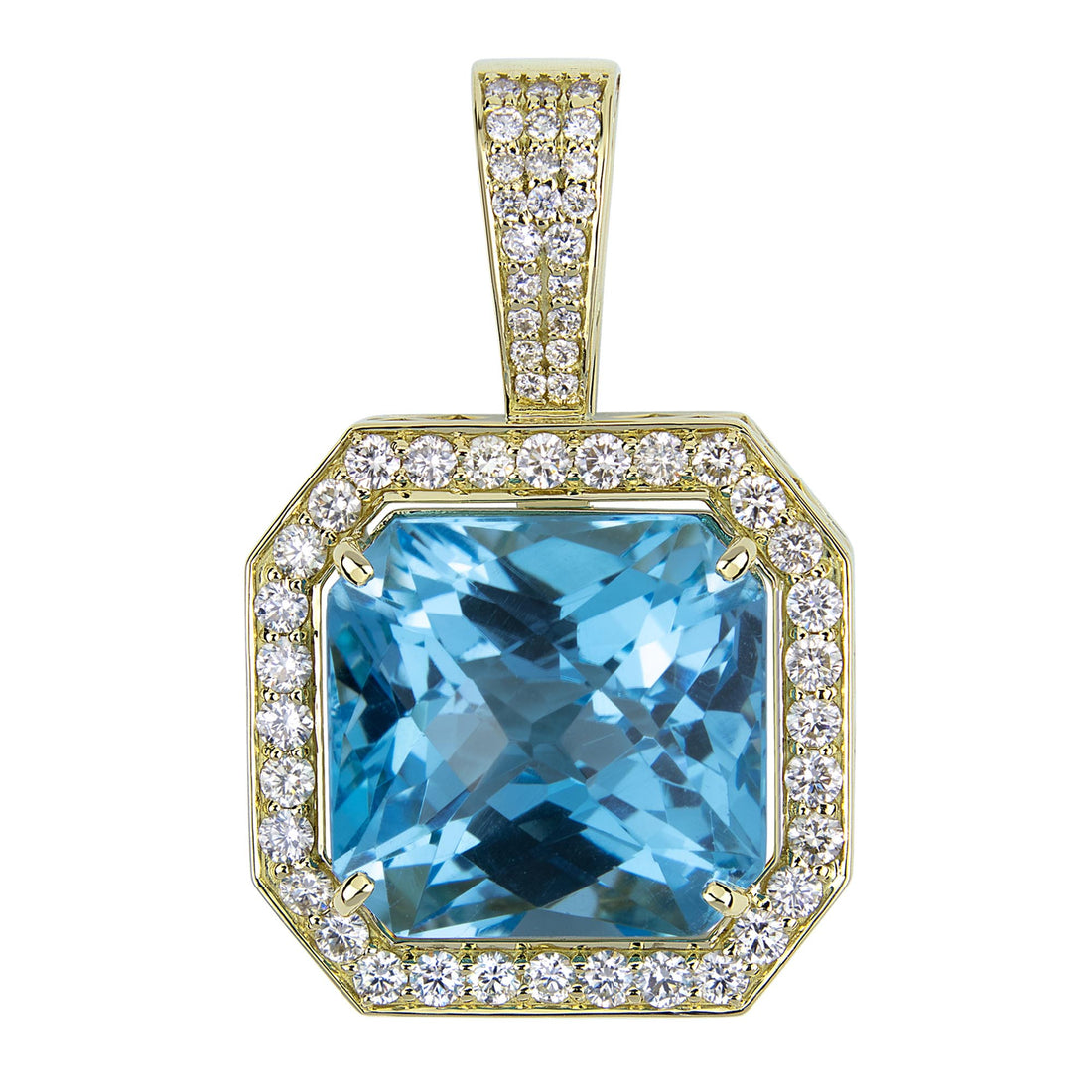 Pendant - Blue Topaz and Diamond | Singhvi Jewels