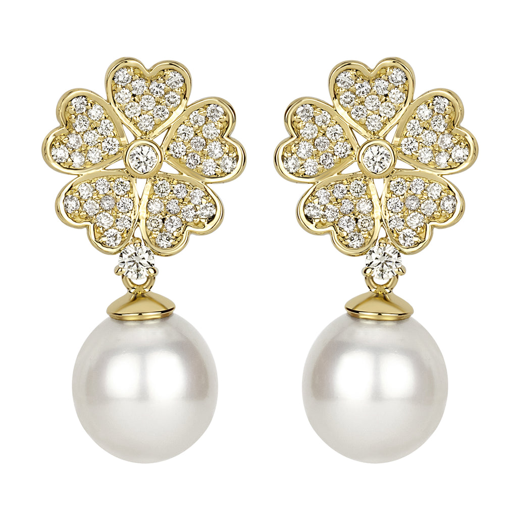 Earrings - South Sea Pearl And Diamond