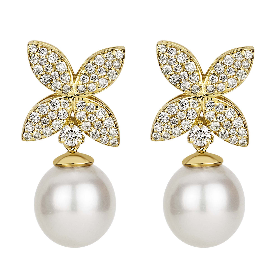 Earrings - South Sea Pearl and Diamond | Singhvi Jewels