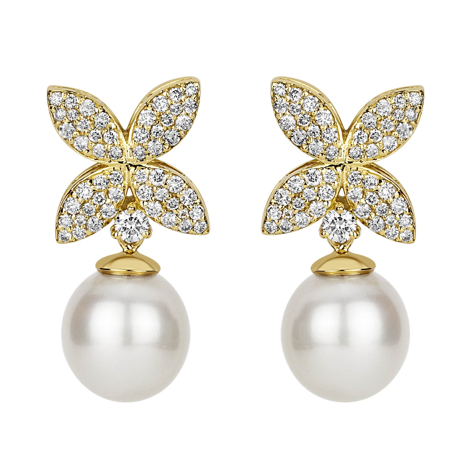 Earrings - South Sea Pearl And Diamond (2340A)