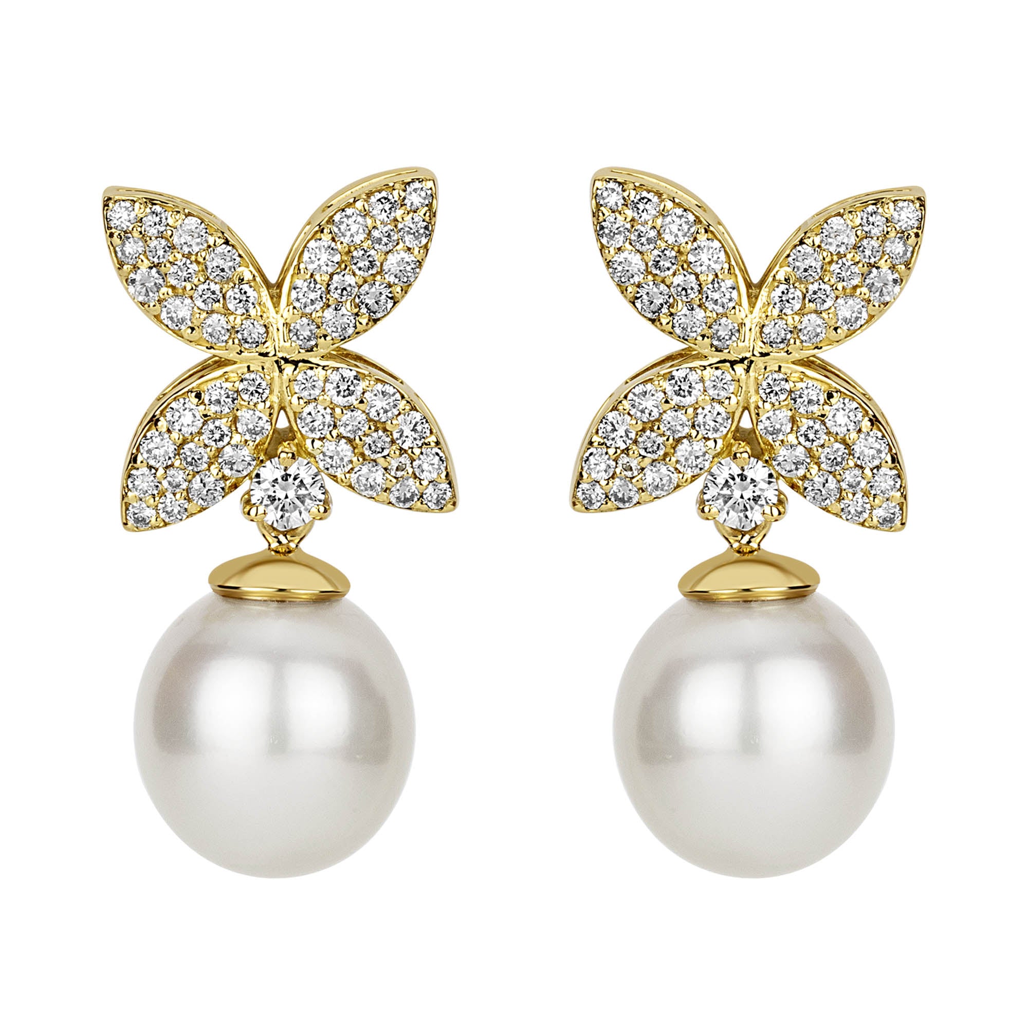 Earrings - South Sea Pearl And Diamond (2340A)