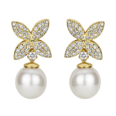 Earrings - South Sea Pearl And Diamond (2340A)