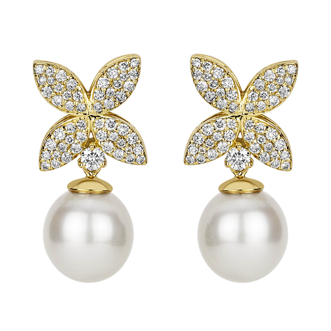 Earrings - South Sea Pearl And Diamond