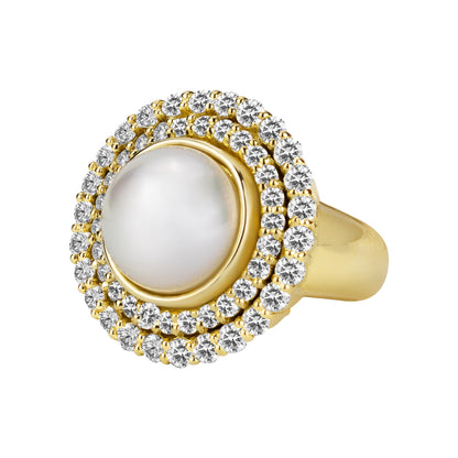 Ring - South Sea Pearl And Diamond (2343A) | Singhvi Jewels