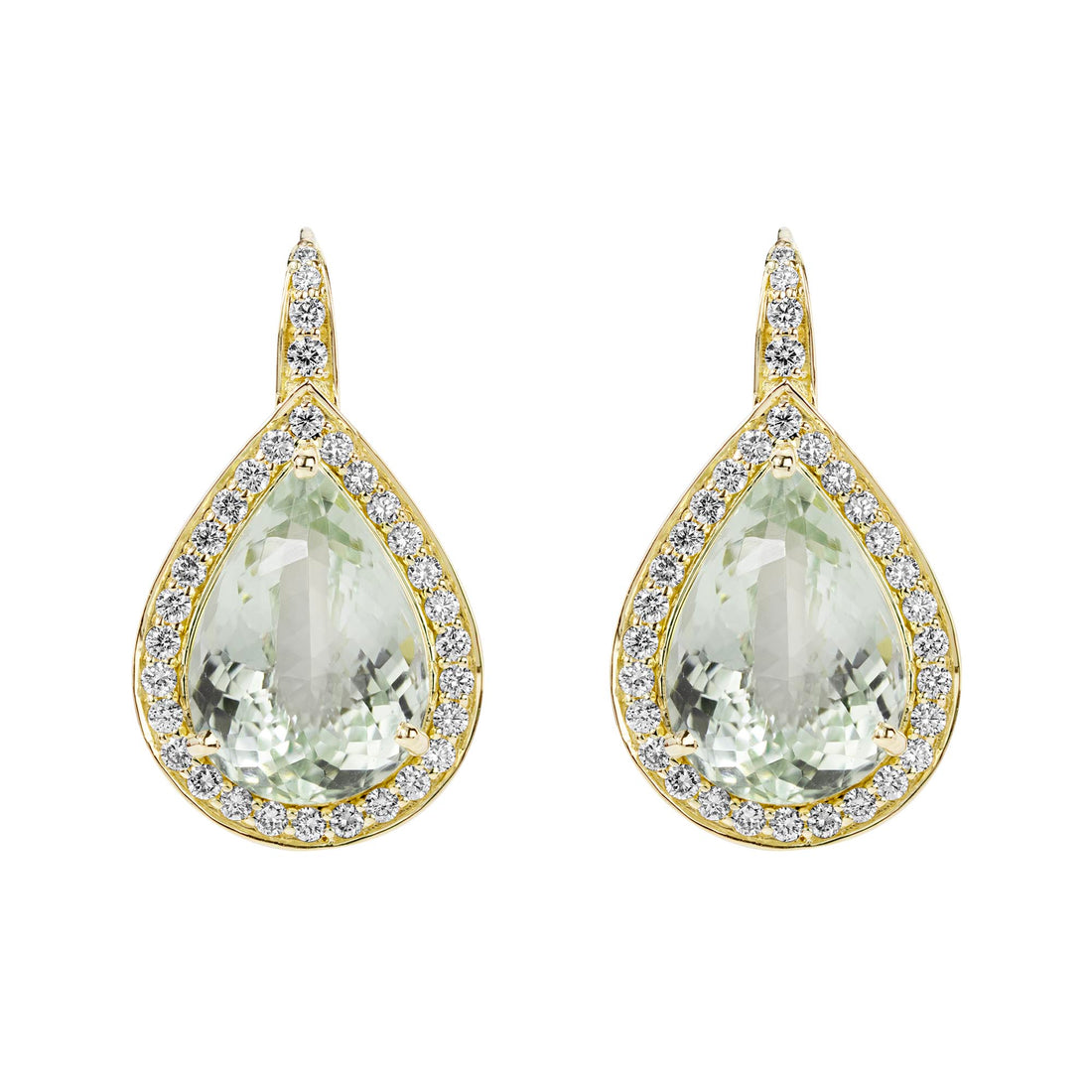 Earrings - Green Quartz and Diamond | Singhvi Jewels