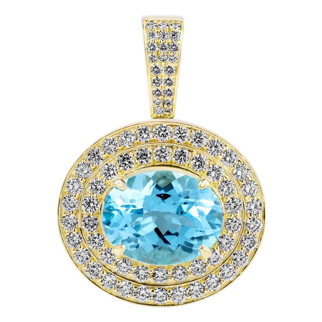 Pendant - Blue Topaz And Diamond