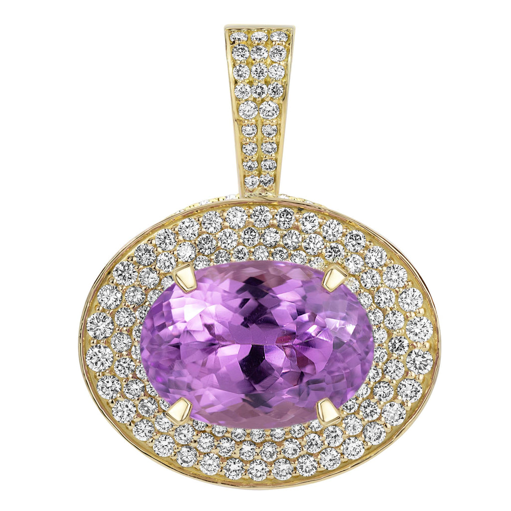 Pendant - Kunzite And Diamond
