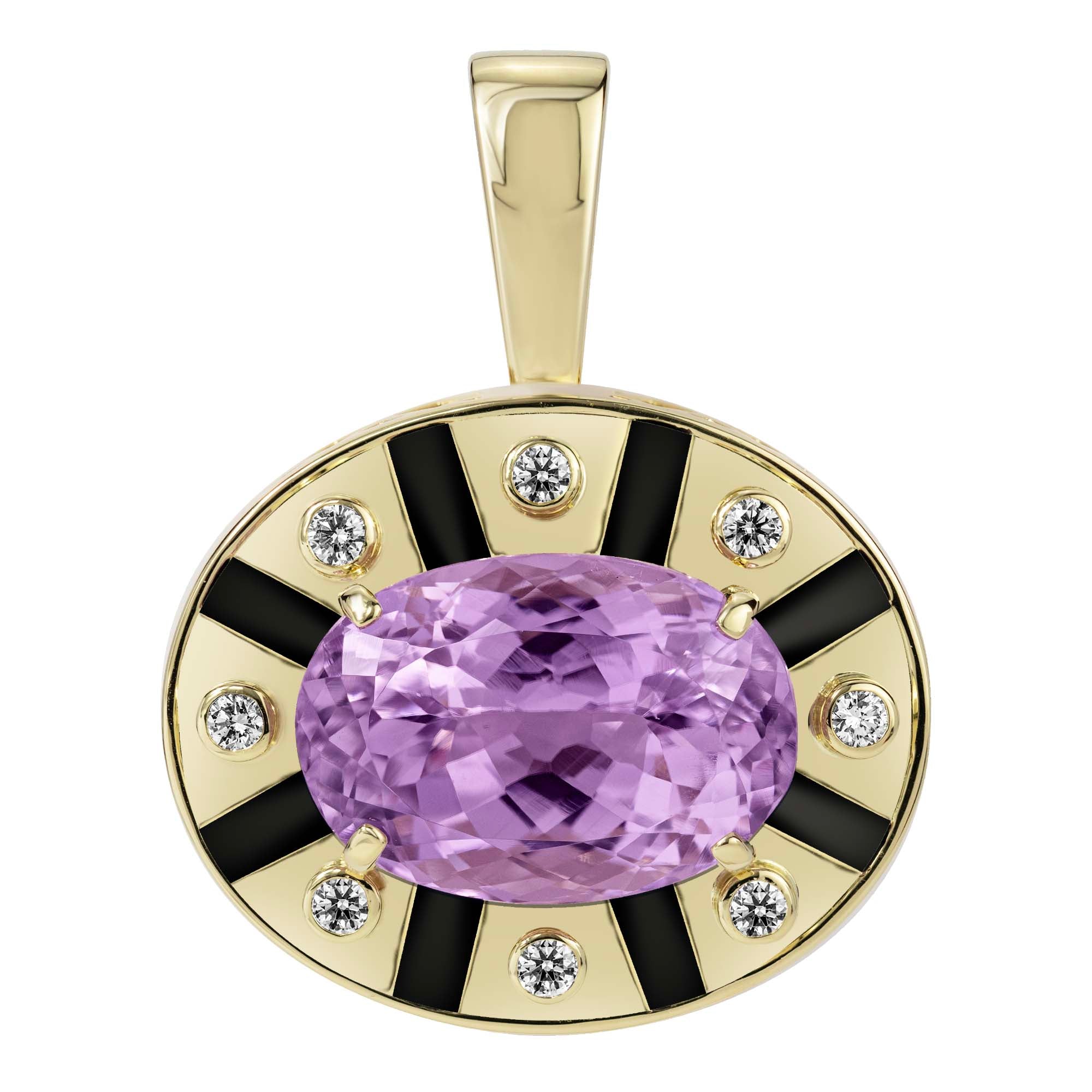 Pendant - Kunzite And Diamond (Enamel) (2362D)