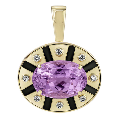 Pendant - Kunzite And Diamond (Enamel) (2362D)