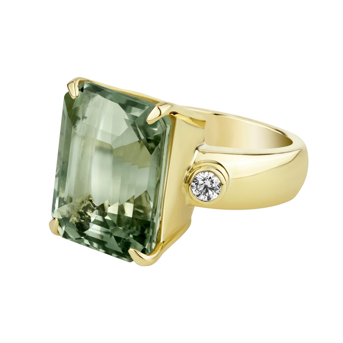 Ring - Green Quartz And Diamond