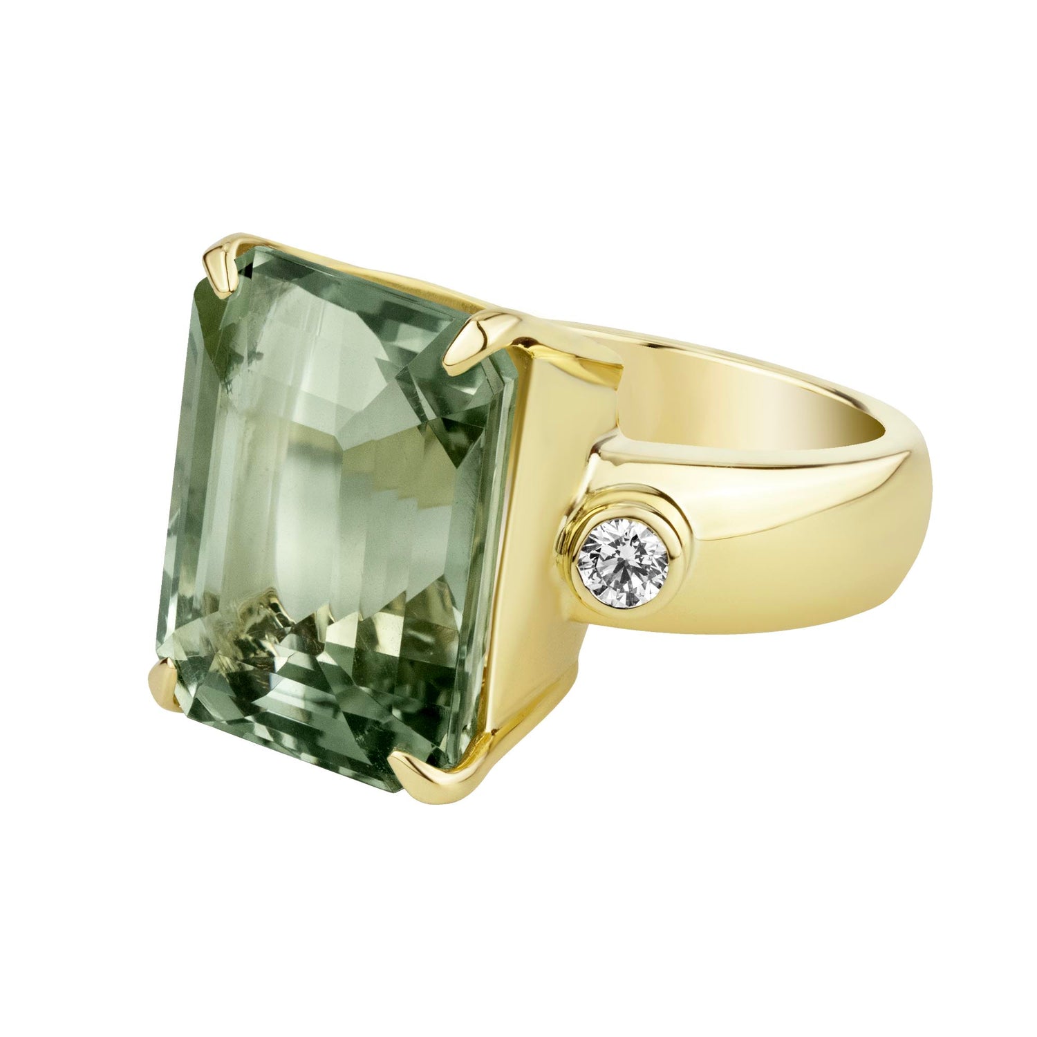 Ring - Green Quartz And Diamond