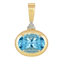 Pendant - Blue Topaz And Diamond