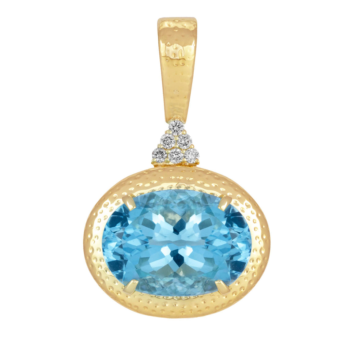 Pendant - Blue Topaz And Diamond