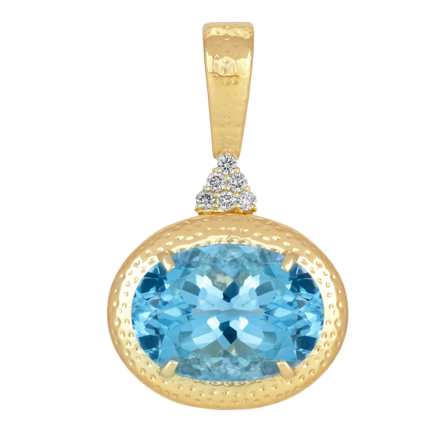 Pendant - Blue Topaz And Diamond
