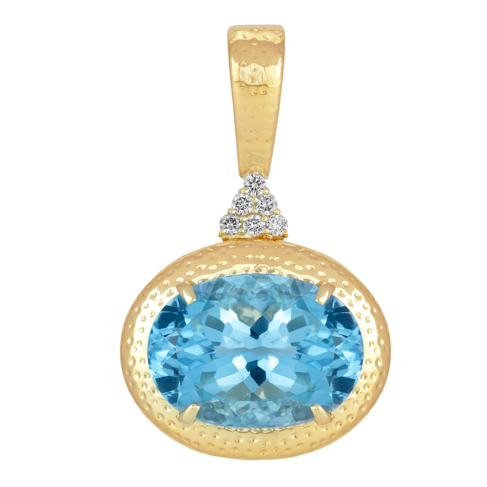 Pendant - Blue Topaz And Diamond