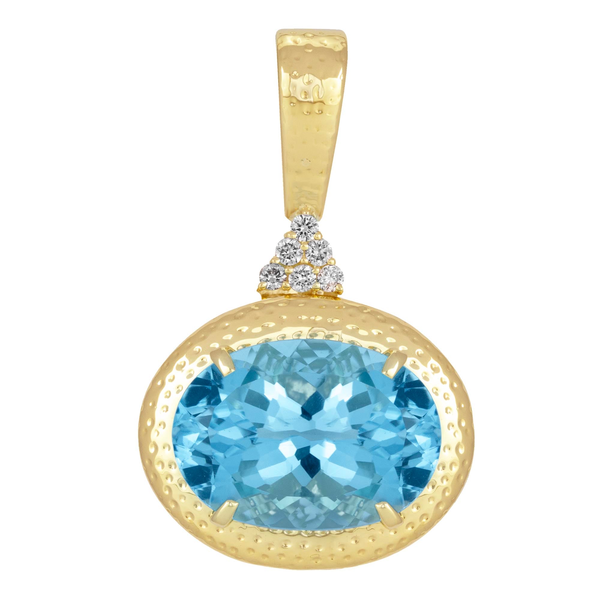 Repair - Pendant - Blue Topaz &amp; Diamond in 18K Gold (2369D) | Singhvi Jewels