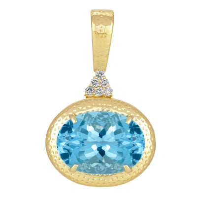 Repair - Pendant - Blue Topaz & Diamond in 18K Gold (2369D)