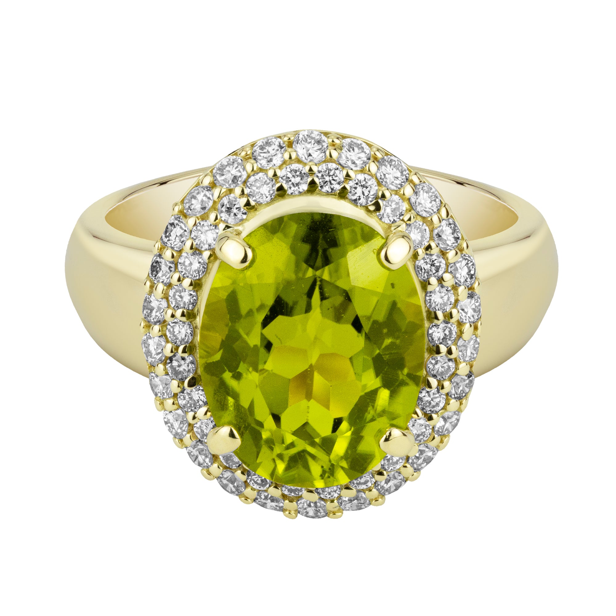 Ring - Peridot And Diamond (2373C) | Singhvi Jewels