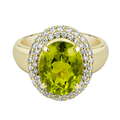 Ring - Peridot And Diamond (2373C) | Singhvi Jewels