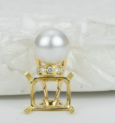 Repair - Earrings - Pearl, Aquamarine and Diamond