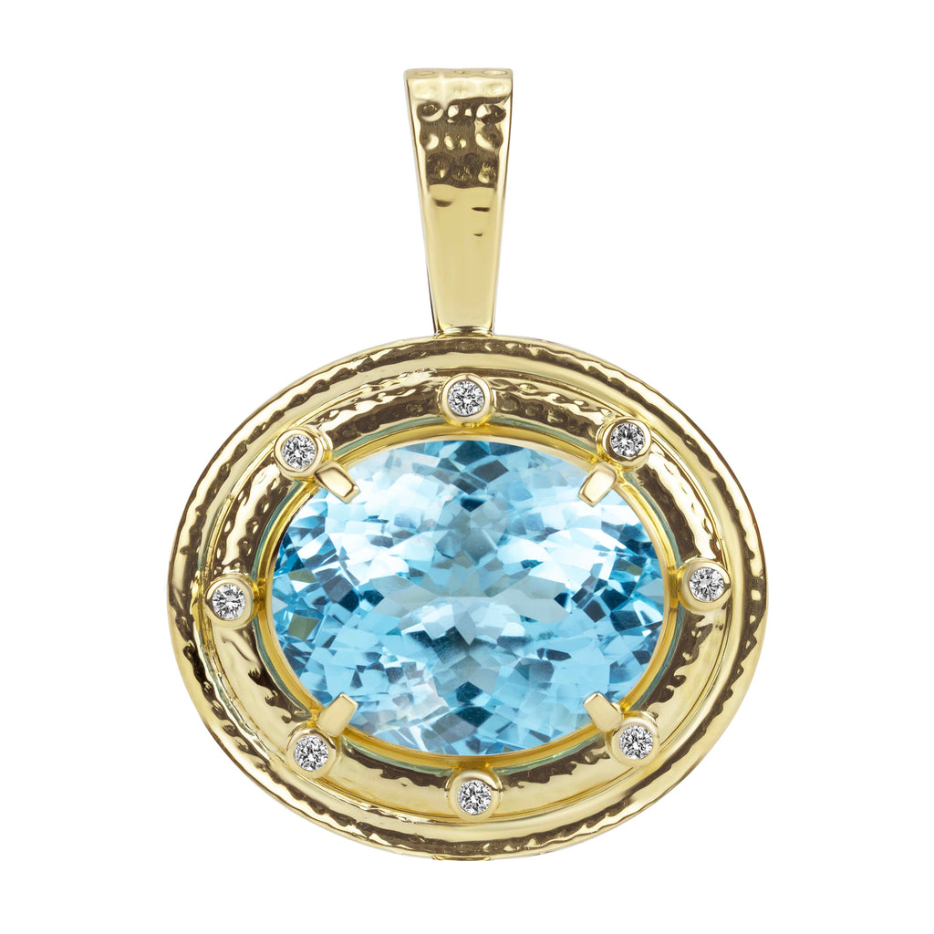 Pendant - Blue Topaz And Diamond