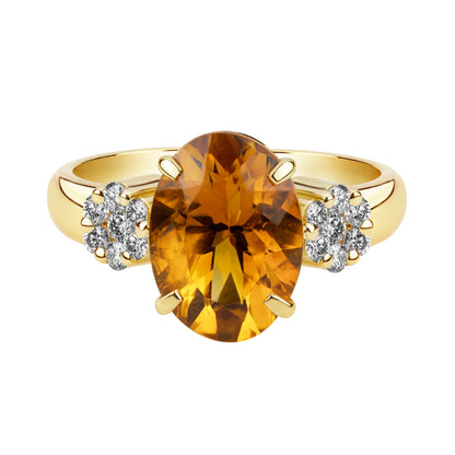 Ring - Citrine and Diamond | Singhvi Jewels