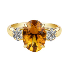Ring - Citrine And Diamond