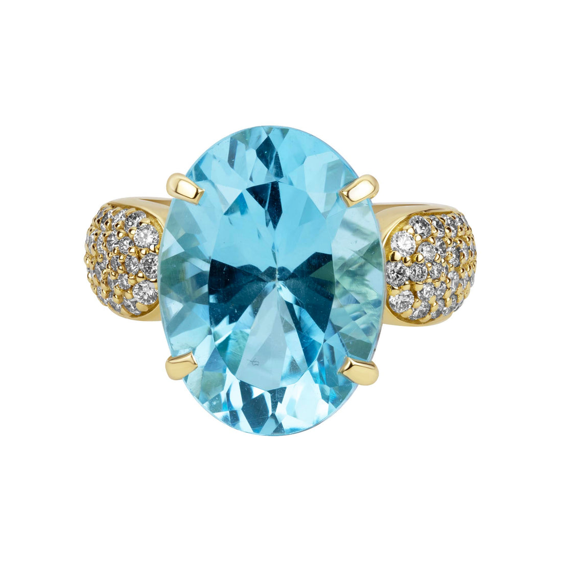 Ring - Blue Topaz And Diamond
