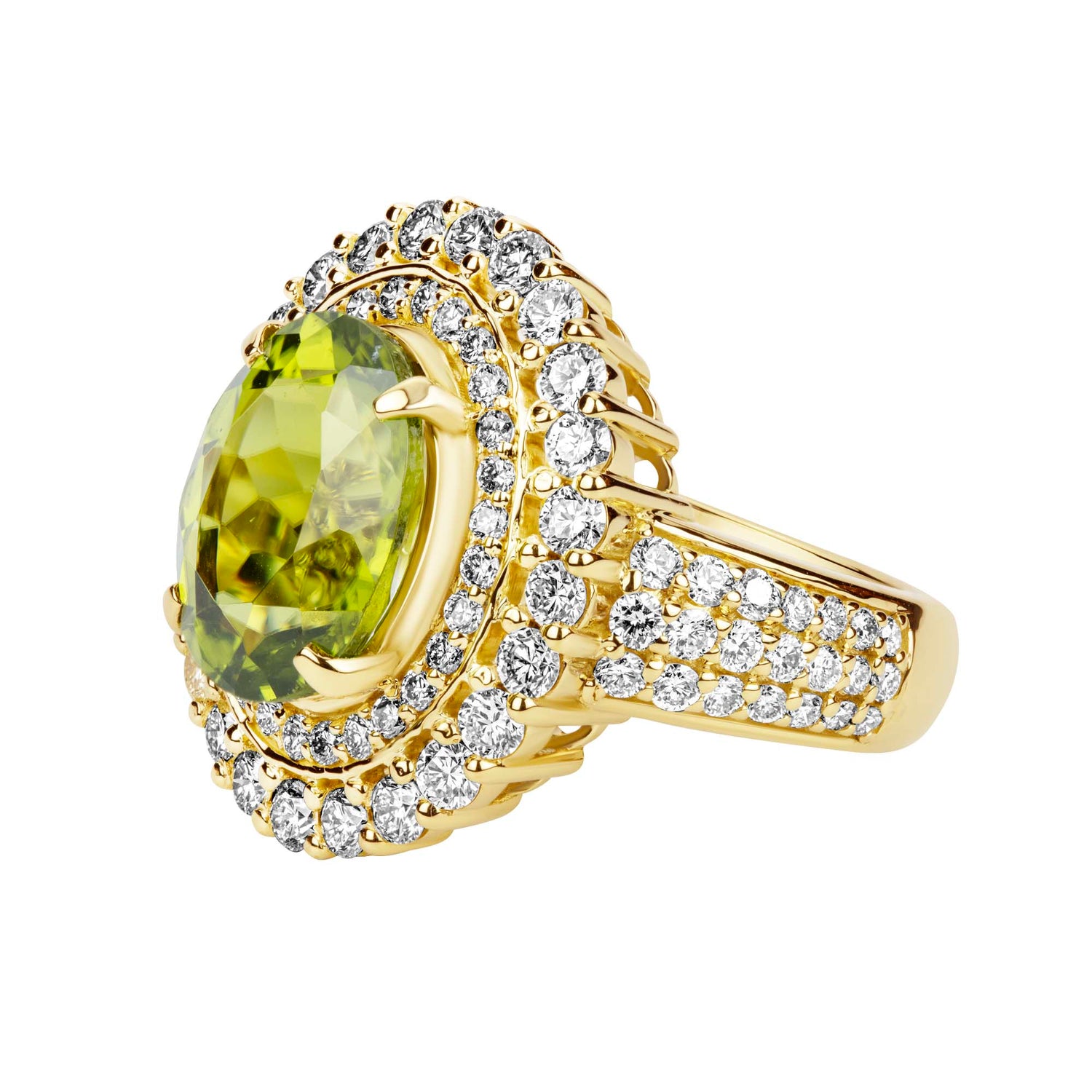 Ring - Peridot And Diamond (2381A) | Singhvi Jewels