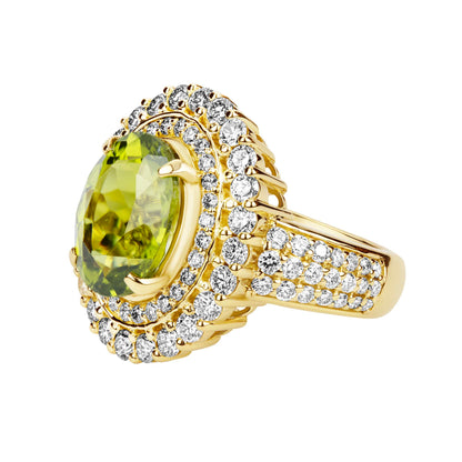 Ring - Peridot And Diamond (2381A) | Singhvi Jewels