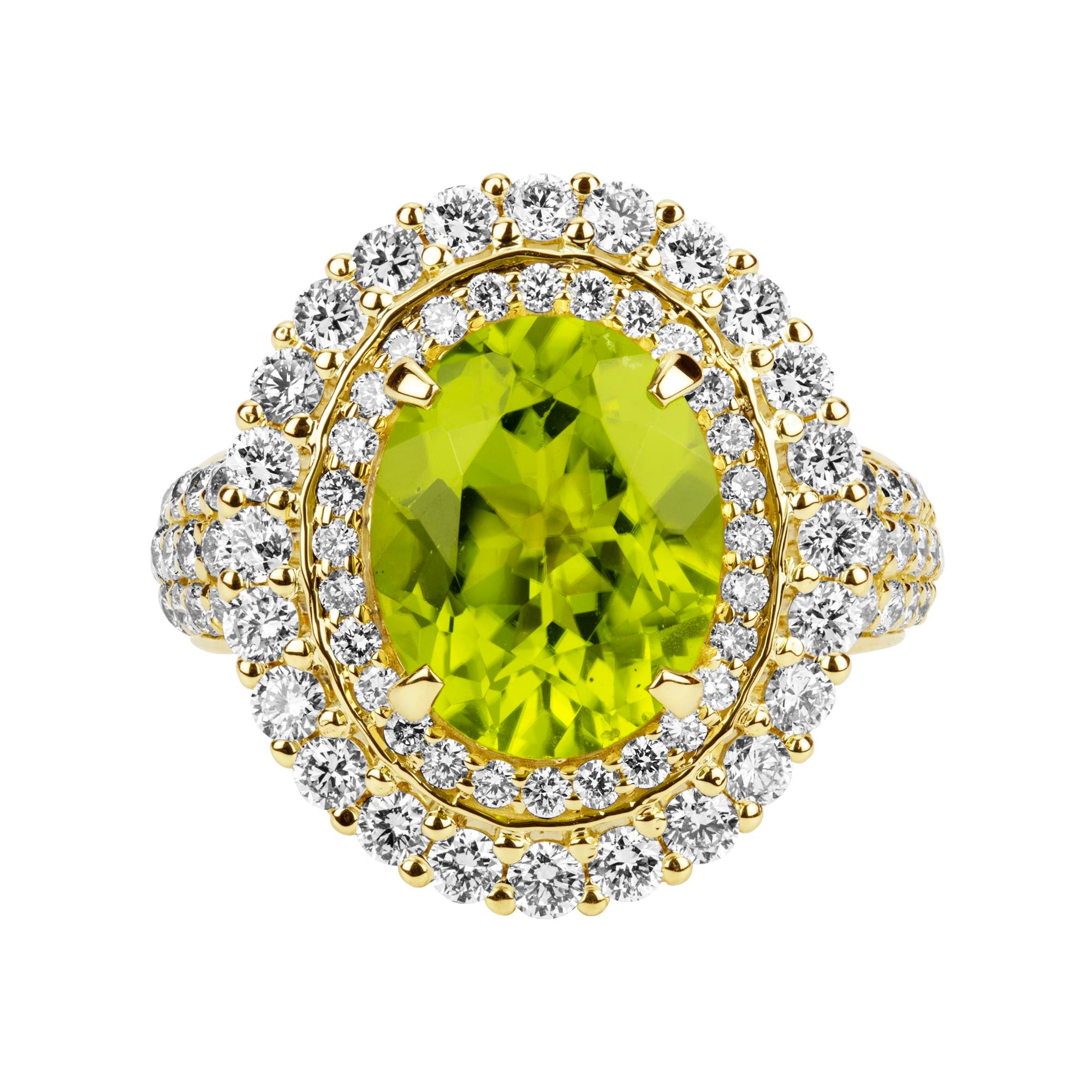 Ring - Peridot And Diamond (2381A) | Singhvi Jewels