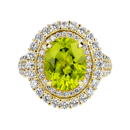 Ring - Peridot And Diamond (2381A) | Singhvi Jewels