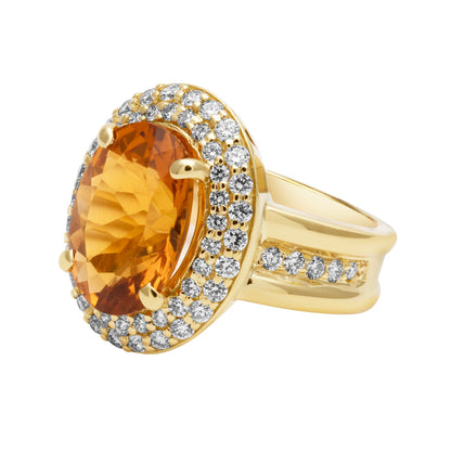 Ring - Citrine And Diamond (2381B) | Singhvi Jewels
