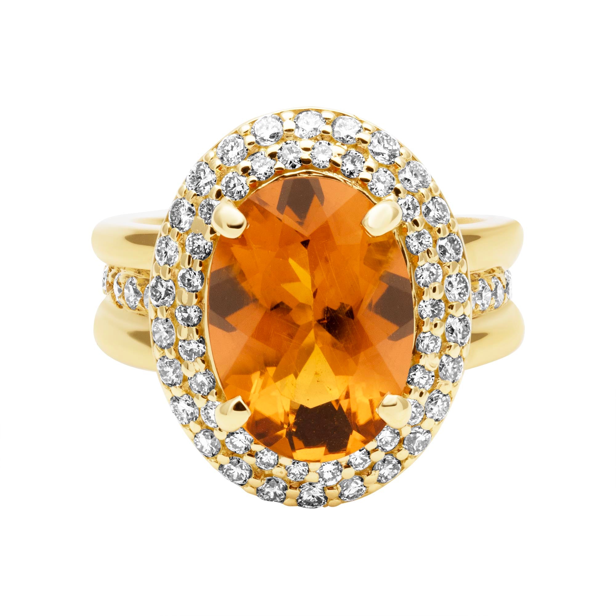 Ring - Citrine And Diamond (2381B) | Singhvi Jewels