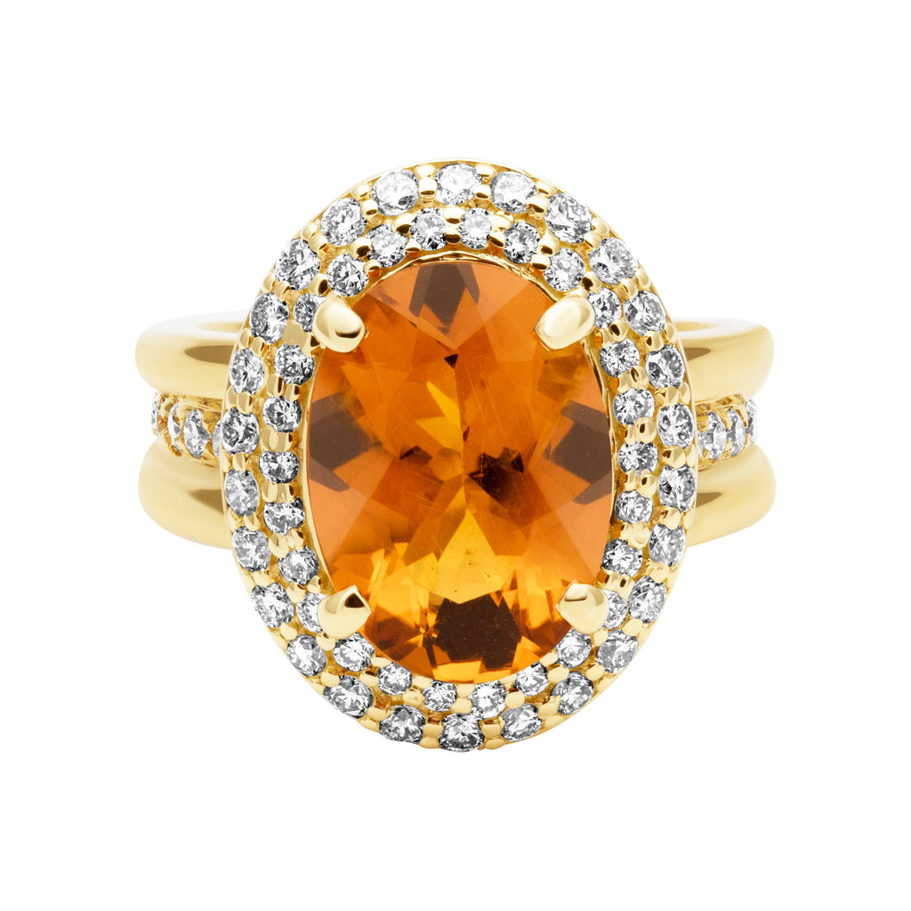 Ring - Citrine And Diamond